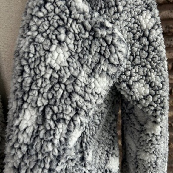 Vince Camuto Plaid Cozy Fleece Open Drape Jacket Size Medium - Picture 2 of 11